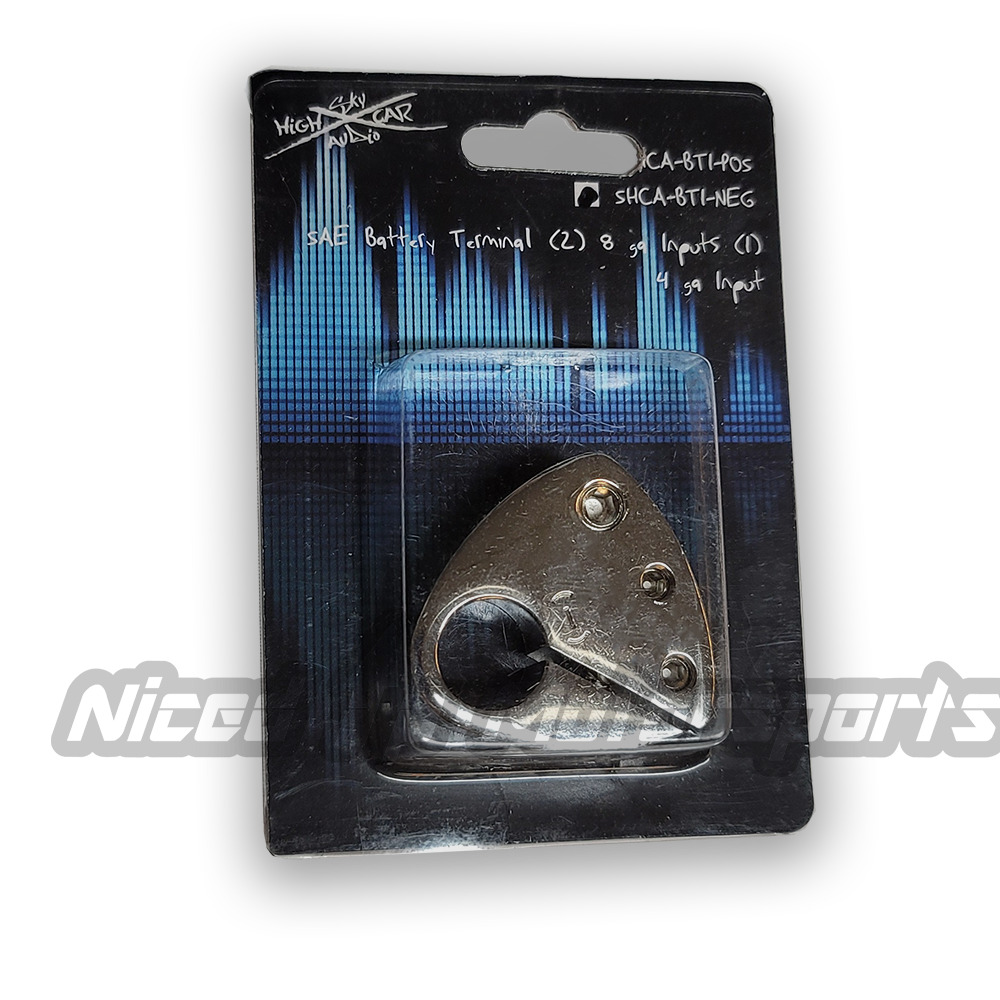 Battery Terminal with one 4 ga output and two 8 ga Output Set Screw SAE Post 1