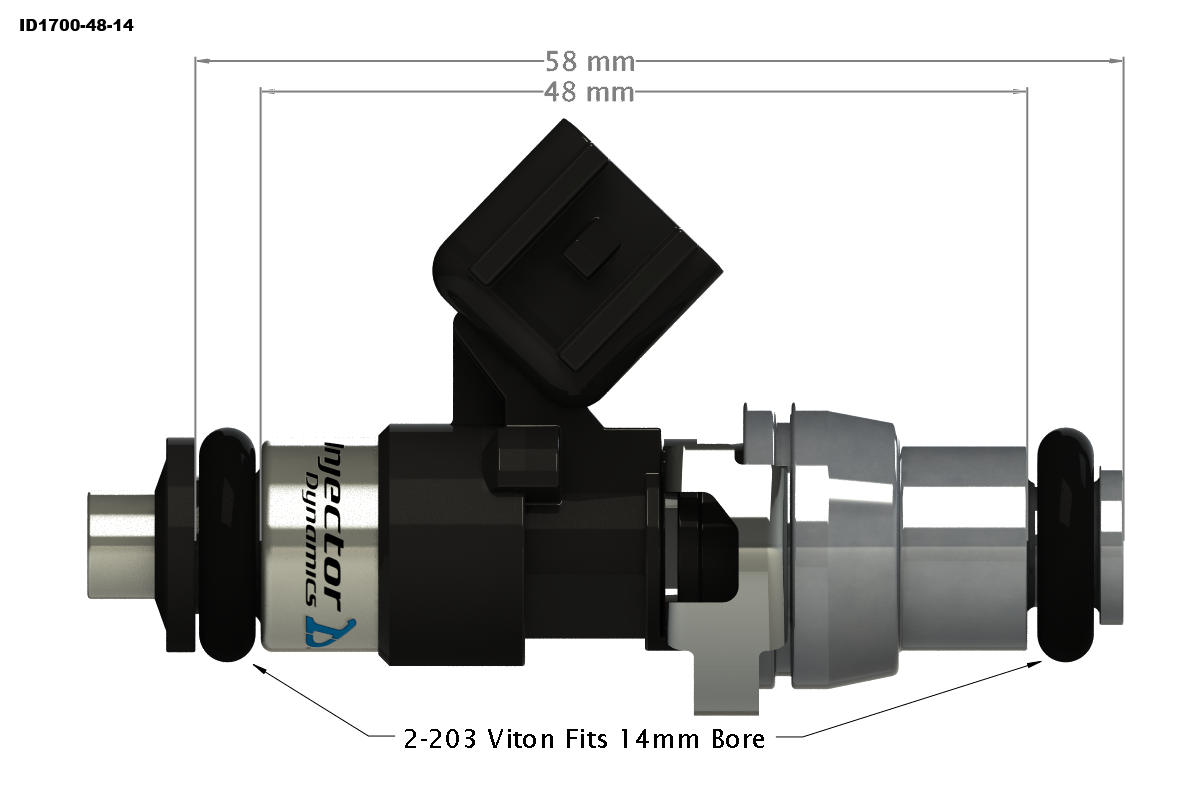 Injector Dynamics ID1750x Fuel Injectors Set (Nissan GT-R R35 T1 V1 Rails / Toyota Supra 2JZ-GTE - 14mm / 1728cc)