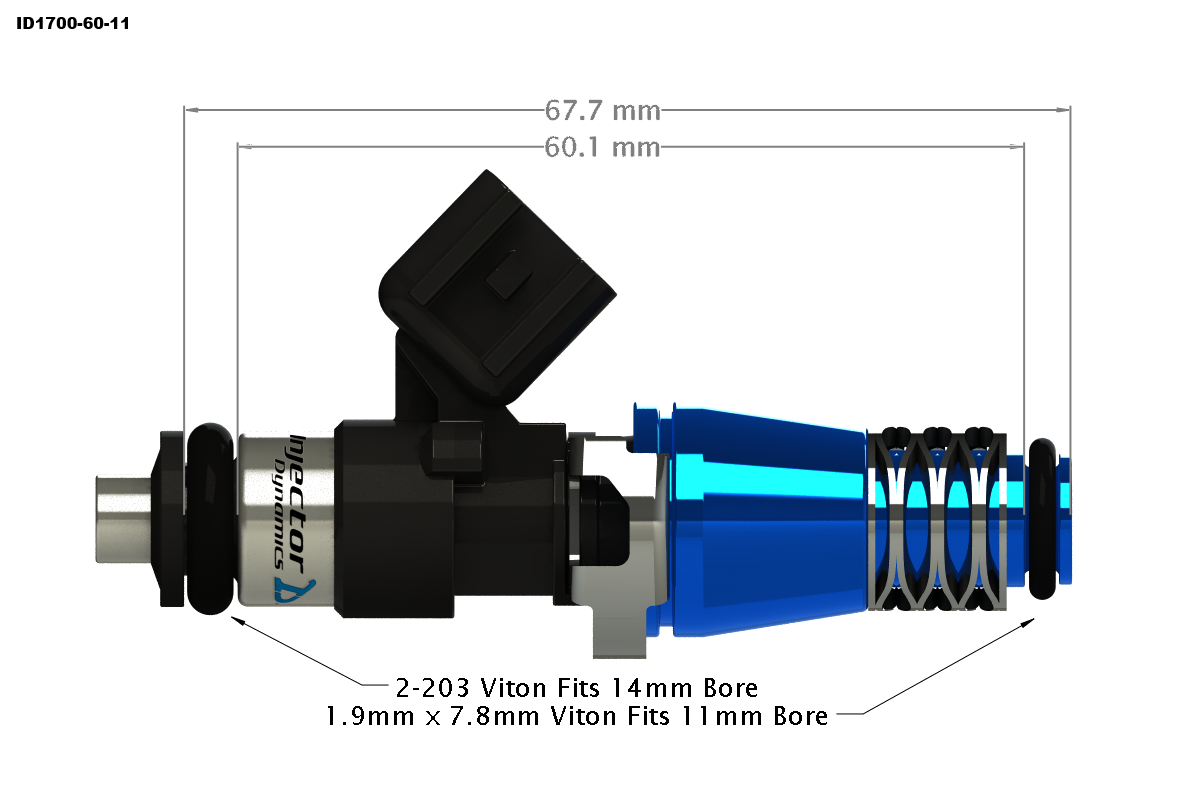 Injector Dynamics ID1750x Fuel Injectors Set (Toyota Supra 2JZ-GTE / Nissan 300ZX - 11mm / 1728cc)