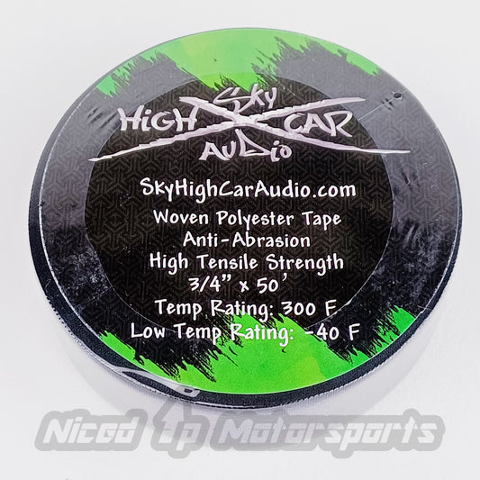Sky High Car Audio - Woven Polyester Anti-Abrasion Wire Harness Tape - 50ft Roll