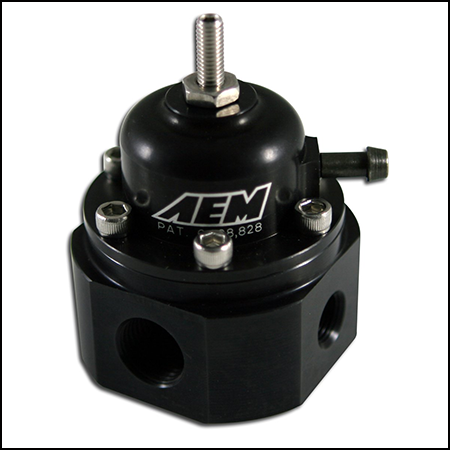 AEM Universal Adjustable Fuel Pressure Regulator, Inlet 2 X -6 (9/16-18), Outlet -6 (9/1)